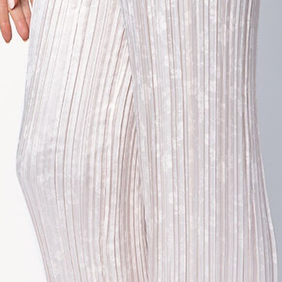 FORTE FORTE Plissé Satin Pant in Pink Ivory - Picture 4 of 6